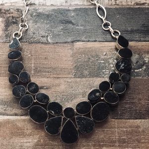 Charcoal colored druzy necklace-REDUCED PRICE!!